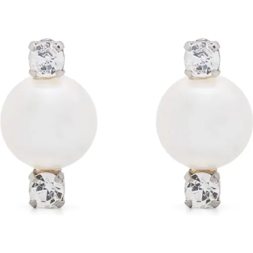 Mini Pearl & Double Crystal Earring , female, Sizes: ONE SIZE - Simone Rocha - Modalova