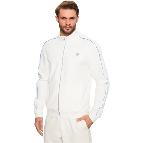 Sweatshirt mit Reißverschluss und Logo am Rücken - Weiß , Herren, Größe: 2XL - Guess - Modalova