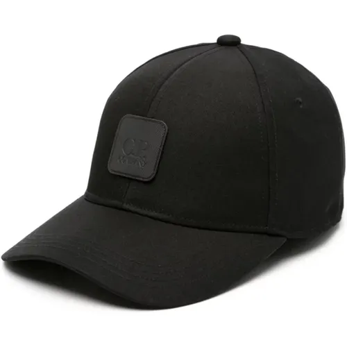 Schwarze Twill Cap für Männer - C.P. Company - Modalova