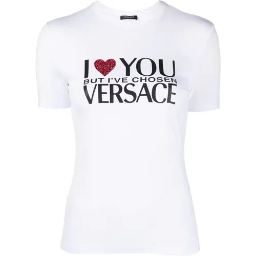 Weiße T-Shirts und Polos , Damen, Größe: M - Versace - Modalova