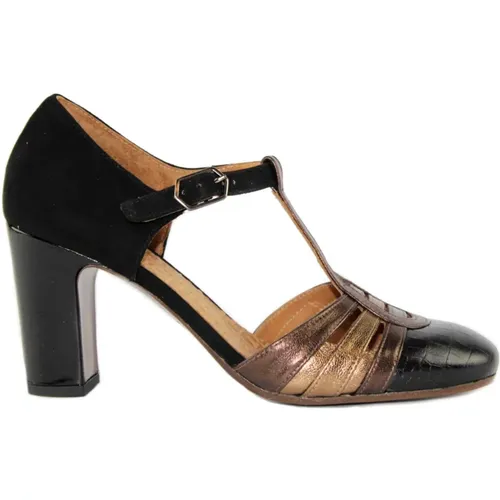 Schwarze/Bronzene Mary Jane Schuhe , Damen, Größe: 38 EU - Chie Mihara - Modalova