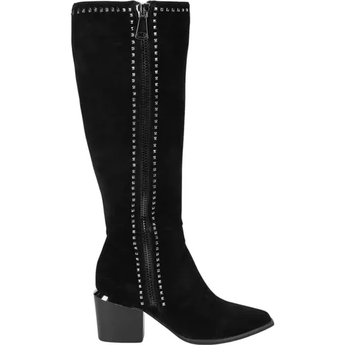 Studded Leather Ankle Boots , female, Sizes: 5 UK, 2 UK - Alma en Pena - Modalova