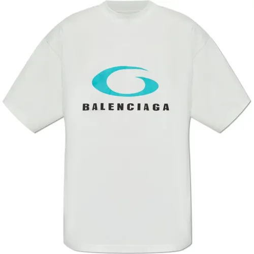 T-shirt with logo , male, Sizes: M, S - Balenciaga - Modalova