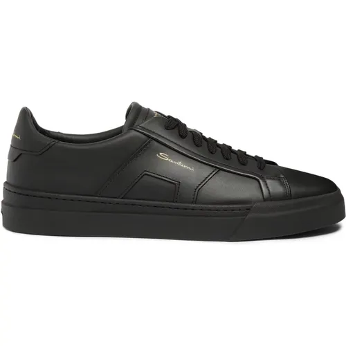 Herren Leder Doppel-Schnalle Sneaker - Santoni - Modalova