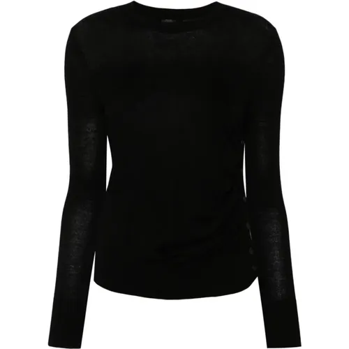 Schwarzer Wollstrickpullover , Damen, Größe: L - pinko - Modalova