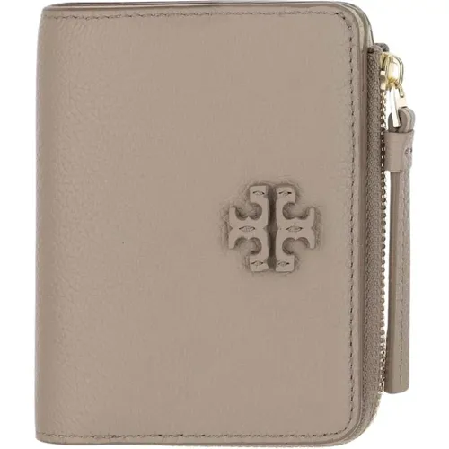 Lederbrieftasche mit Doppel-T-Knopf - TORY BURCH - Modalova