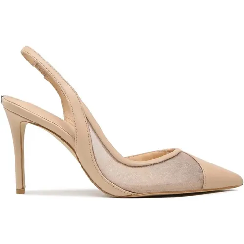 Nude Decolette with Side Detail and Transparency , female, Sizes: 6 UK - Guess - Modalova