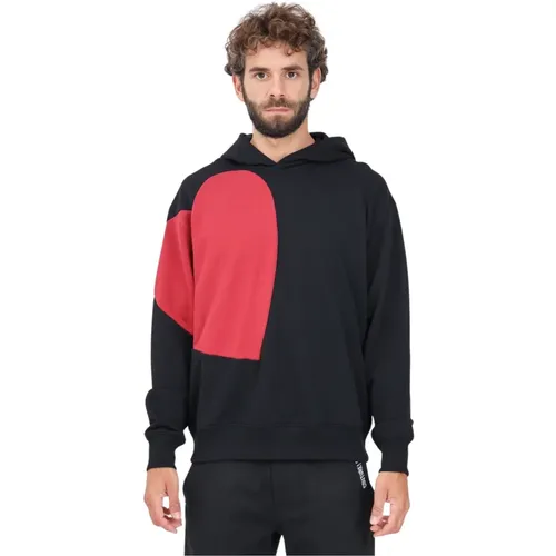 Schwarzer Heart Graphic Hoodie Pullover , Herren, Größe: L - Moschino - Modalova