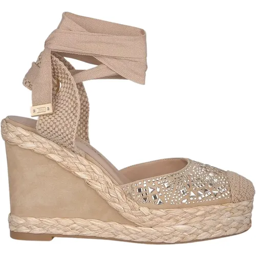 Glitter Wedge Sandal with Braided Detail , female, Sizes: 5 UK, 8 UK, 9 UK, 7 UK, 3 UK, 6 UK, 4 UK - Alma en Pena - Modalova