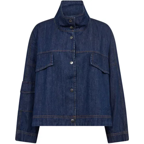 Denim Box Jacket with Flap Pockets , female, Sizes: M, L, XL, S - Co'Couture - Modalova