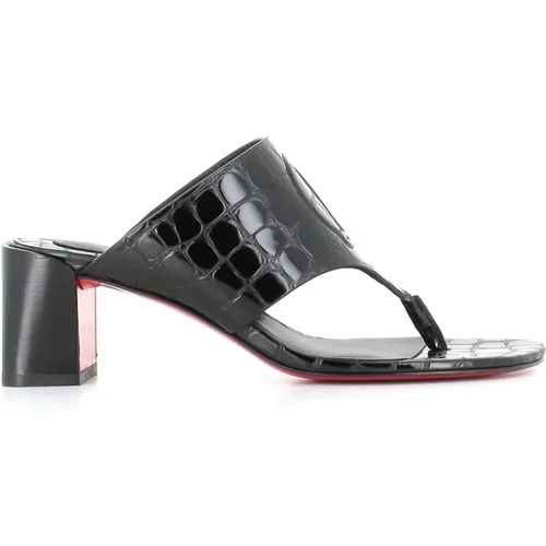 Crocodile Print Sandals , female, Sizes: 5 UK, 4 UK - Christian Louboutin - Modalova