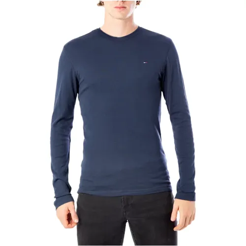 Langarm Baumwoll-T-Shirt Herbst/Winter , Herren, Größe: 2XL - Tommy Jeans - Modalova