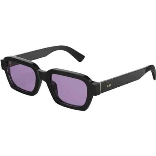 Rechteckige Sonnenbrille in Schwarz mit violetten Gläsern , unisex, Größe: 54 MM - Retrosuperfuture - Modalova