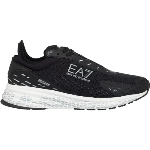 Plain Lace-Up Crusher Sneakers , male, Sizes: 8 1/2 UK - Emporio Armani EA7 - Modalova