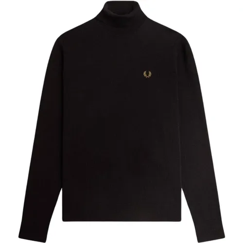 High Neck Turtleneck in Cotton and Eco-friendly Merino Wool Blend , male, Sizes: M, L, S - Fred Perry - Modalova