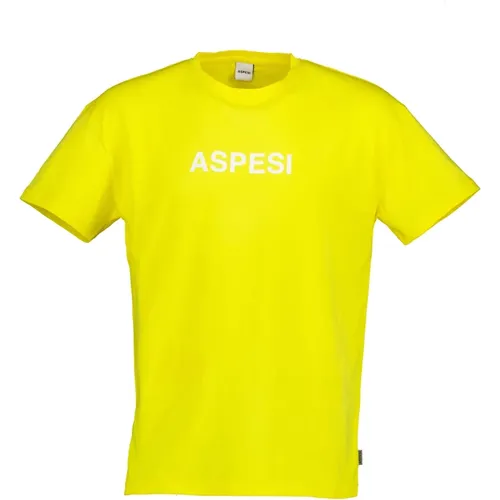 Basic 2 Gelbe T-Shirts , Herren, Größe: S - Aspesi - Modalova