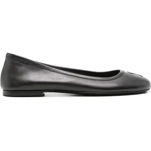 Schwarze Ballerinas Glattleder - Ami Paris - Modalova