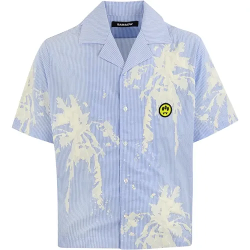 Light Palm Print Shirt , male, Sizes: L, M, S, XL - Barrow - Modalova