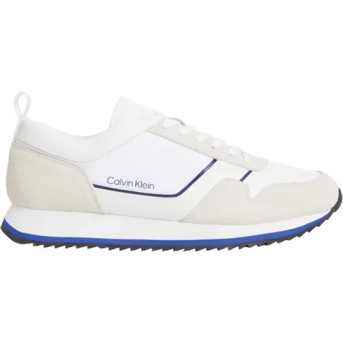 Casual Weiße Textil Sneakers für Herren , Herren, Größe: 44 EU - Calvin Klein Jeans - Modalova