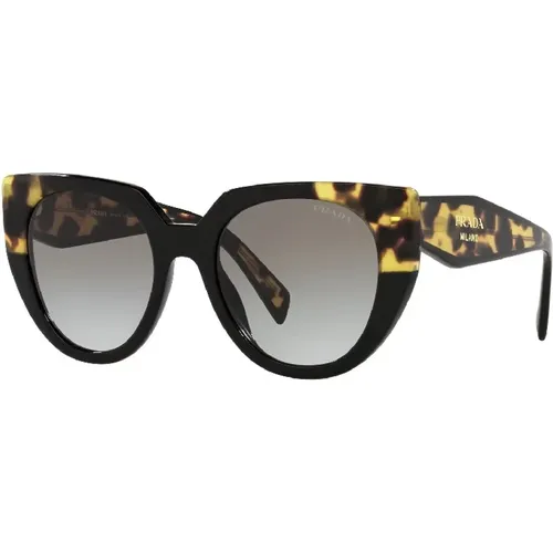 Gradient Gray Sunglasses Black/Tortoise Style , female, Sizes: 52 MM - Prada - Modalova