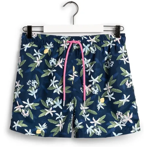 Marine Lemon Flower Swim Shorts , male, Sizes: XL, 2XL - Gant - Modalova