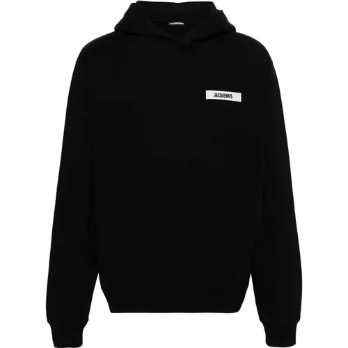 Luxuriöser Baumwoll-Hoodie mit Logo-Patch - Jacquemus - Modalova