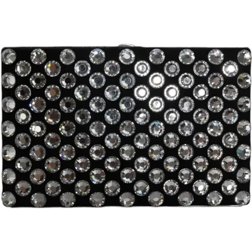 Crystal Embellished Velvet Evening Clutch , female, Sizes: ONE SIZE - Dolce & Gabbana - Modalova