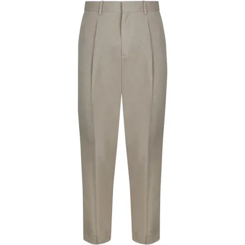 Linen Cotton Pants with Button Closure , male, Sizes: M, L, XL, S - Calvin Klein - Modalova