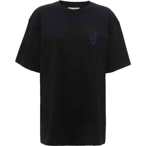 Schwarzes Baumwoll-Jersey Grafikdruck-T-Shirt , Damen, Größe: S - JW Anderson - Modalova