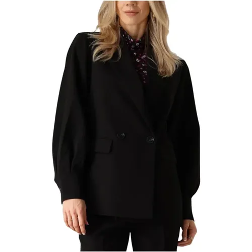 Schwarzer Puff Blazer Lavina Stil , Damen, Größe: L - Freebird - Modalova