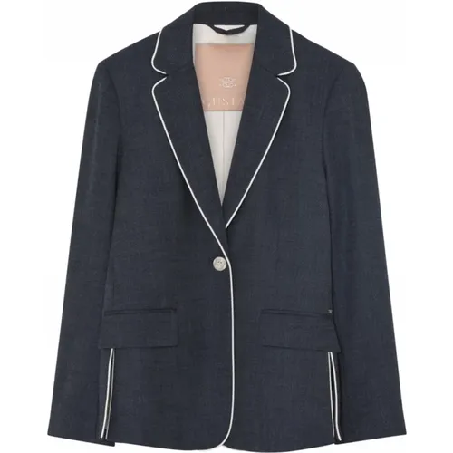 Klassischer Blazer mit Piping-Details , Damen, Größe: XS - Gustav - Modalova