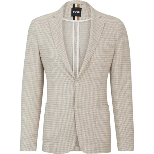 Moderne Slim Fit Jacke aus gemustertem Jersey , Herren, Größe: 2XL - Hugo Boss - Modalova