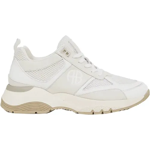 Chunky Sole Mesh Sneakers in Beige, Weiß und Grau , Damen, Größe: 36 EU - Anine Bing - Modalova