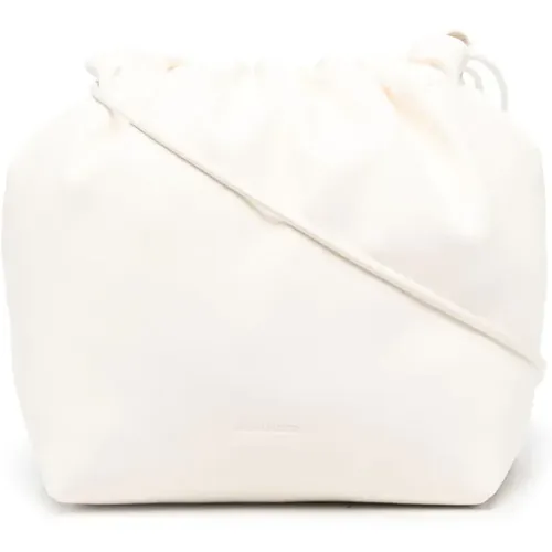 Leather Shoulder Bag with Drawstring Closure , female, Sizes: ONE SIZE - Jil Sander - Modalova
