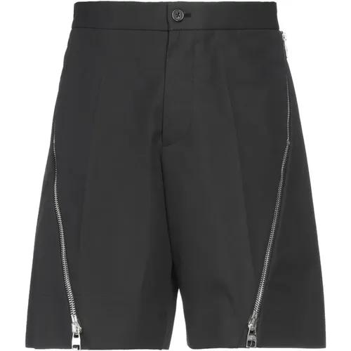 Cotton Bermuda Shorts with Zip Details , male, Sizes: M - alexander mcqueen - Modalova