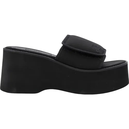 Schwarze Sandalen mit Klettverschluss , Damen, Größe: 40 EU - Courrèges - Modalova