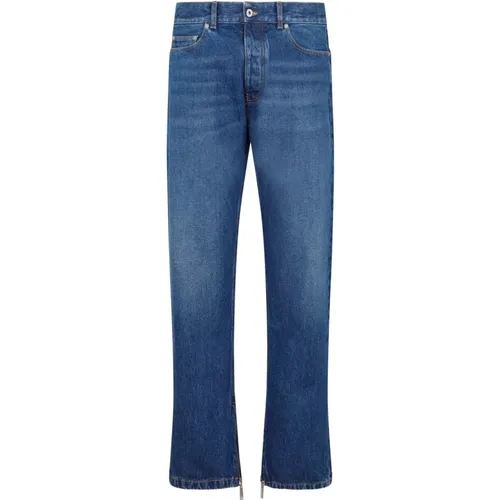 Blaue Denim Jeans Gerades Bein , Herren, Größe: W32 - Off White - Modalova