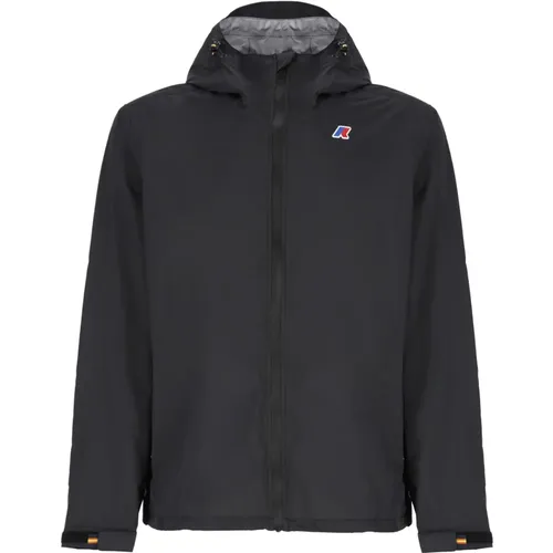 Hooded Jacket Zip Pockets Logo , male, Sizes: L, XL - K-way - Modalova