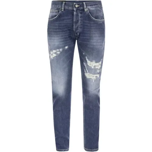 Distressed Cotton Jeans , male, Sizes: W32, W36, W35 - Dondup - Modalova