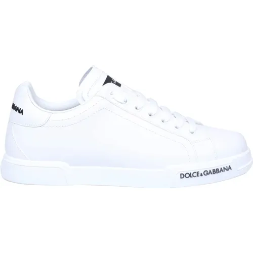 Weiße Nappa Portofino Sneakers , Herren, Größe: 45 EU - Dolce & Gabbana - Modalova