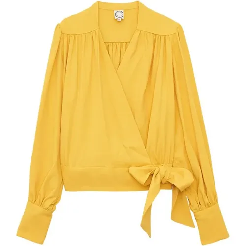 Elegante Crepe-Bluse mit Knotengürtel , Damen, Größe: XL - Ines De La Fressange Paris - Modalova