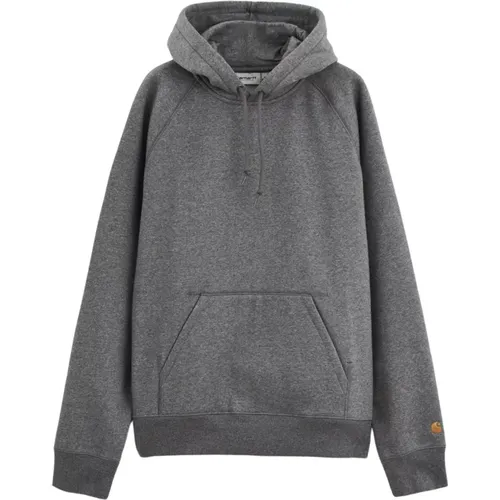 Hooded Chase Sweatshirt aus grauer Baumwolle , Herren, Größe: L - Carhartt WIP - Modalova