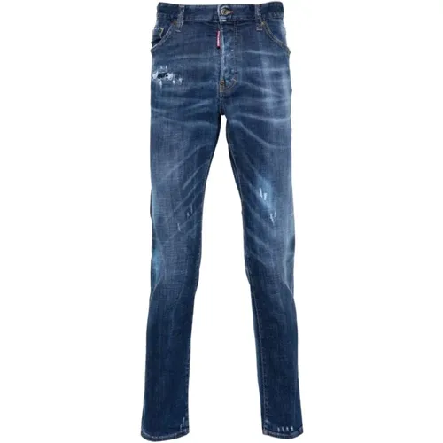 Washed Denim Skinny Jeans , male, Sizes: L, XL, M - Dsquared2 - Modalova