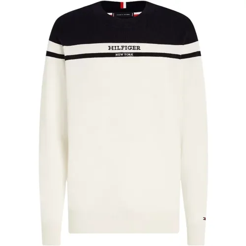 Pullover With Logo AND Color Block Motif , male, Sizes: XL, 2XL, L - Tommy Hilfiger - Modalova
