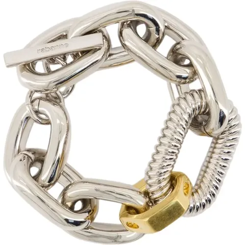 Metal Bracelet in Silver and Gold , female, Sizes: ONE SIZE - Paco Rabanne - Modalova