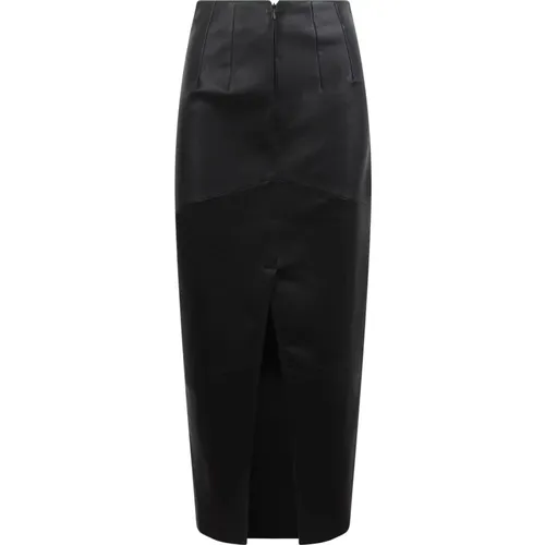 Leather Midi Skirt with Front Slit , female, Sizes: XS - S.w.o.r.d 6.6.44 - Modalova