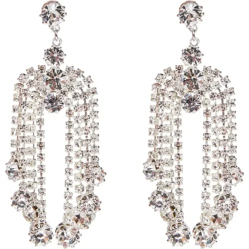 Silver Crystal Pendant Earrings , female, Sizes: ONE SIZE - Magda Butrym - Modalova