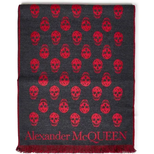 Leopardenmuster Schal mit Skull-Detail - alexander mcqueen - Modalova