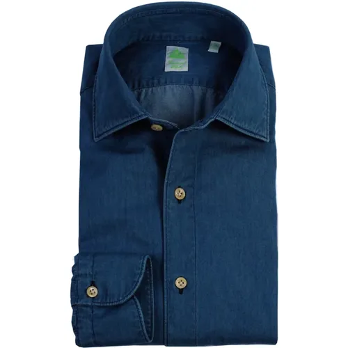 Gaeta Denim Shirt , male, Sizes: 3XL, S, 4XL, XL, 2XL, 5XL - Finamore - Modalova