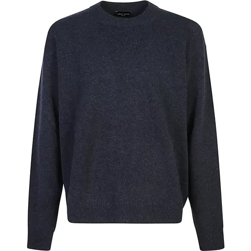 Blaues Strick-Sweatshirt Aw24 , Herren, Größe: L - Roberto Collina - Modalova